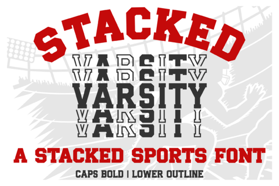 Stacked Varsity Font